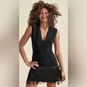 VENUS Black Bandage Fringe‎ dress size 10